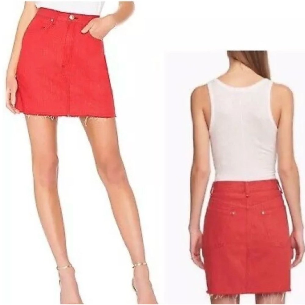 Rag & Bone red denim skirt EUC